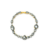 Luxury 24‑carat gold‑plated gray crystal statement necklace with high‑precision Austrian crystals — bold contrast, smoky tones, quiet elegance, refined feminine strength; perfect for weddings, evening events, party outfits, and elevated night‑out looks; handcrafted one‑of‑a‑kind jewelry by SILDARE Jewelry