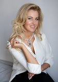 White baroque pearl gold plated Swarovski crystal luxury high statement wedding bridal ring by SILDAREjewelry