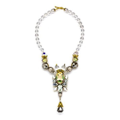 Swarovski crystal Rock gemstone statement handmade wedding bridal necklace 