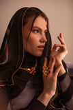 Luxury Smoked topaz 24‑carat gold‑plated crystal necklace with high‑precision Austrian crystals — perfect for weddings, evening events, bridal elegance, and refined classic old‑money style; handcrafted one‑of‑a‑kind jewelry by SILDARE Jewelry
