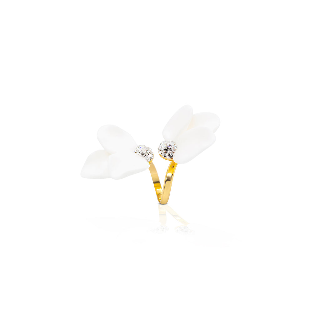 SILDARE-Jewelry-white-magnolia-swarovski crystal-handmade-ootd-magnolia-flower-wedding-bridal-gold-ring-