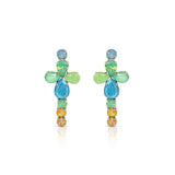 Sildare Jewelry Blue Multicolored Drop long crystal earrings
