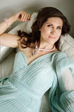 Luxury gold‑plated pink pearl statement necklace with high‑precision Austrian crystals and pearls — perfect for weddings, evening events, bridal elegance, and refined classic old‑money style; handcrafted one‑of‑a‑kind jewelry by SILDARE Jewelry