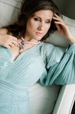 Luxury gold‑plated pink pearl statement necklace with high‑precision Austrian crystals and pearls — perfect for weddings, evening events, bridal elegance, and refined classic old‑money style; handcrafted one‑of‑a‑kind jewelry by SILDARE Jewelry