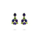 Colored Swarovski crystals 24k gold plated earrings