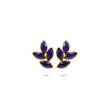 Purple Swarovski crystals 24k gold plated earrings Alise Miškovska Miss Business Global