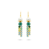 Colored crystal pearl earrings