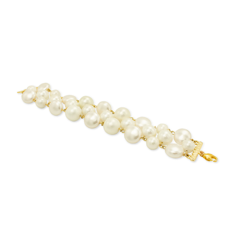 white bridal wedding pearl big fashion bracelet
