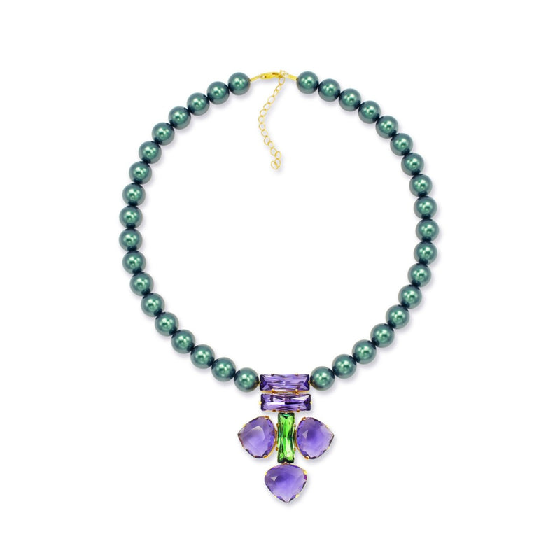 tanzanite green Swarovski necklace