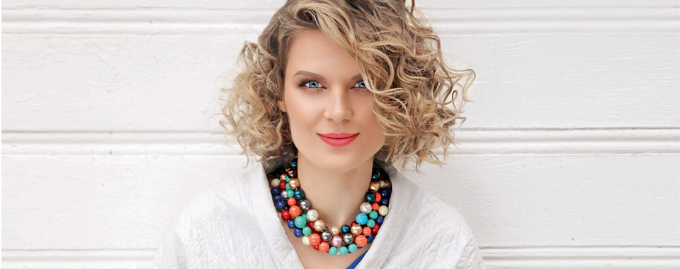 multicolored Swarovski pearls necklace