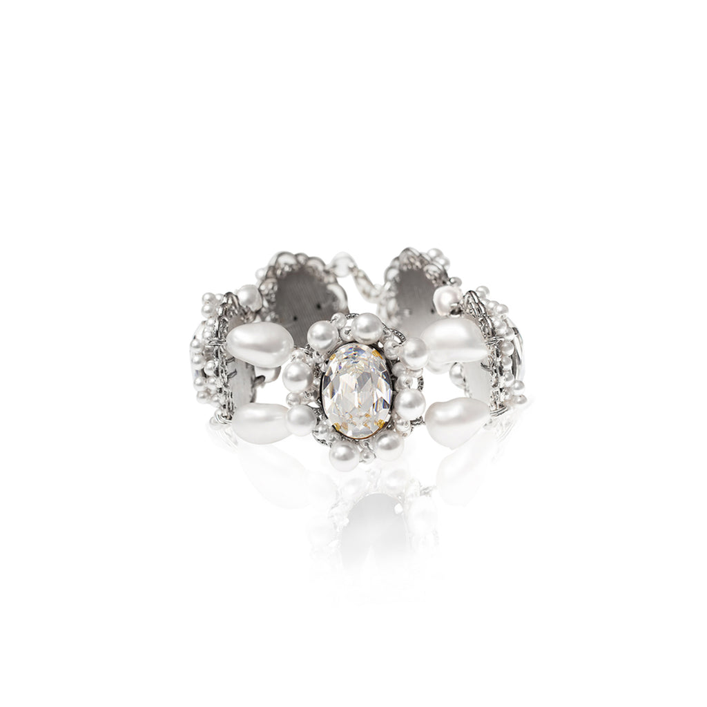 Baroque pearll, crystal bracelet