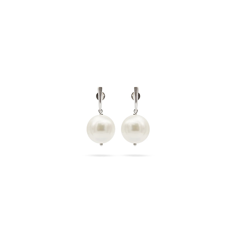 white mallorca pearls silver earrings