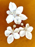 SILDAREjewelry-white-magnolia-flower-gold-plated-earrings-ring-