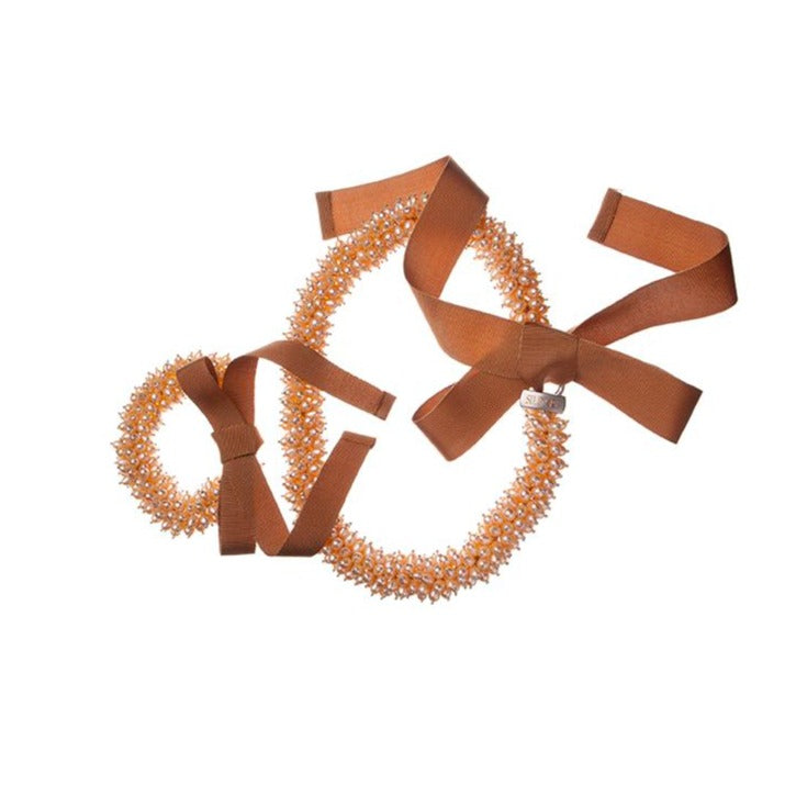 Soft pink natural pearl silver jewelry set necklace bracelet