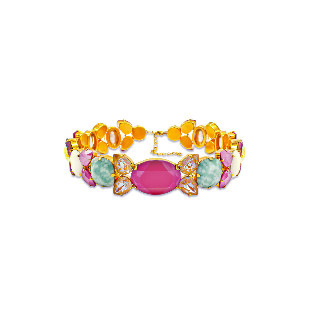 Multicolor-Swarovski-crystal-24k-gold-plated-choker-fashion-necklace-SILDAREjewelry