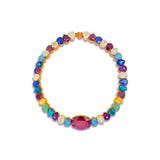 Multicolor crystal necklace