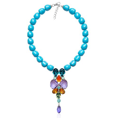 Blue statement necklace