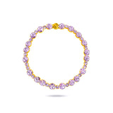 Violet Swarovski crystals, 24k gold plated necklace