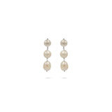 White Natural pearls Silver earrings