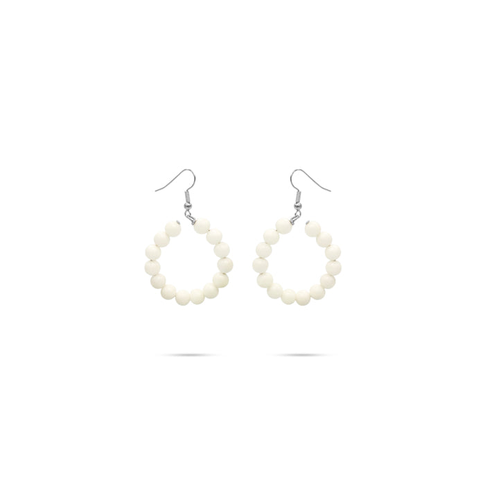 white silver plated earrings