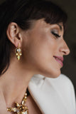 Swarovski crystal 24k gold plated wedding bride party luxury earrings