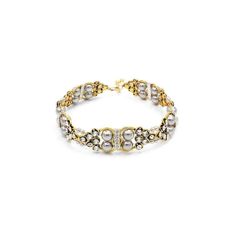 SILDARE jewelry baroque collection gold and silver tone pearl crystals luxury choker necklace