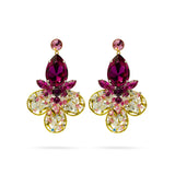 fuchsia-swarovski-crystal-flower-golden-handmade-earrings