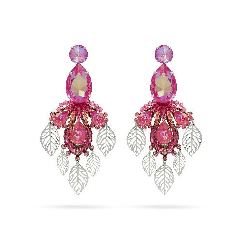 Pink Swarovski crystals earrings